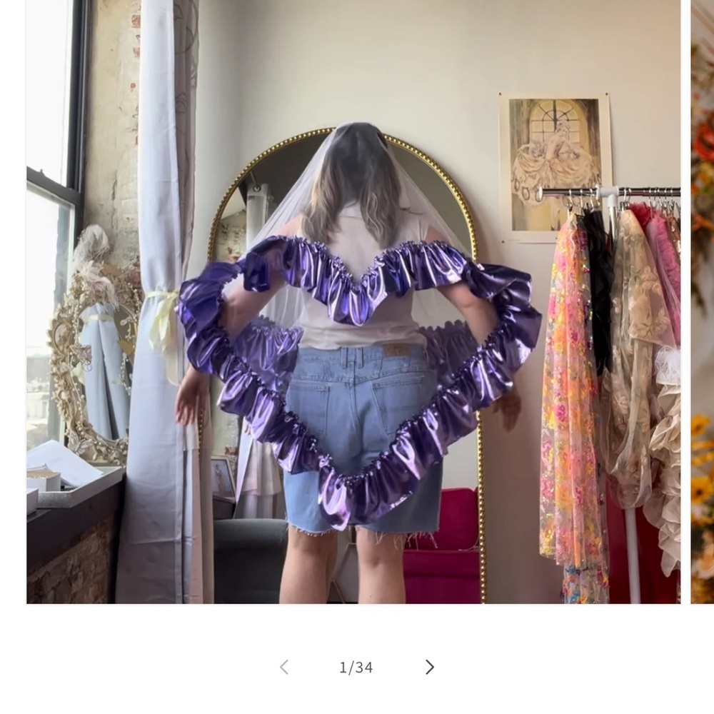 Madison Chamberlain purple metallic sweetheart veil